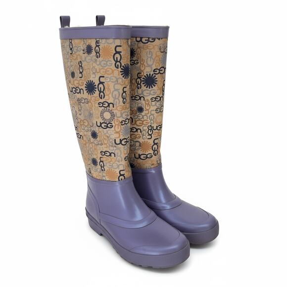UGGS Women's Wallingford Rain Boots Sherpa Lined 6 Preppy Waterproof Snow - Picture 2 of 7